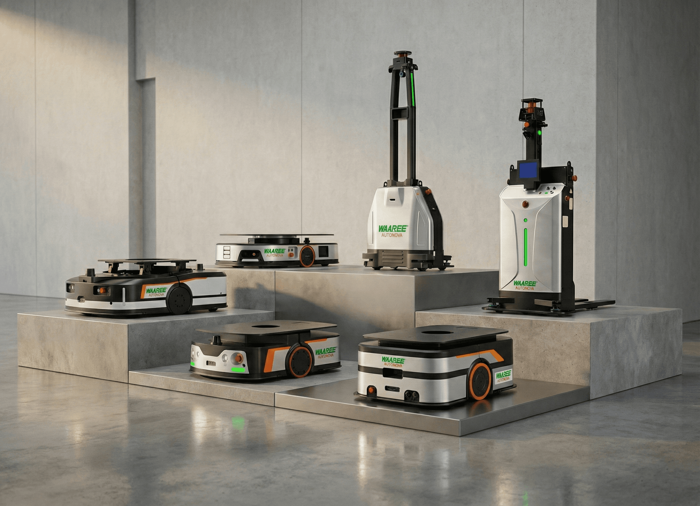 Autonomous mobile robots on a factory floor